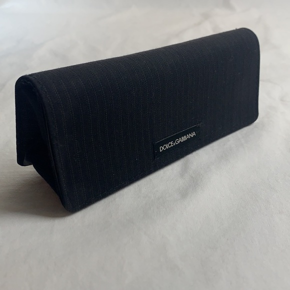 Dolce & Gabbana Soft Pinstripe Fabric Covered Front Flap Glasses Case - 6.5”x3” - Picture 10 of 10